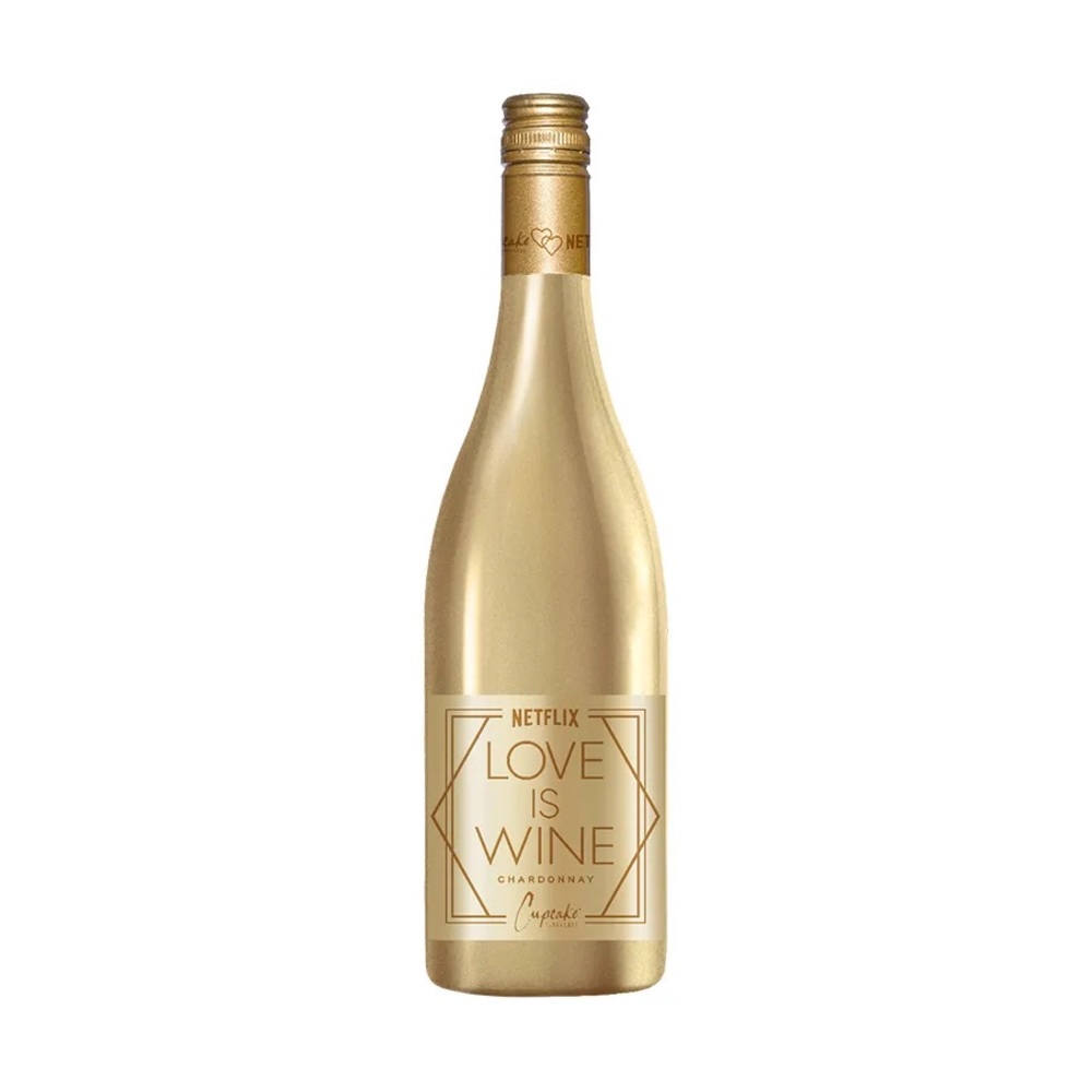 Netflix X Cupcake Love Is Wine Love is Blind Gold Wine Bottle - EMPTY
